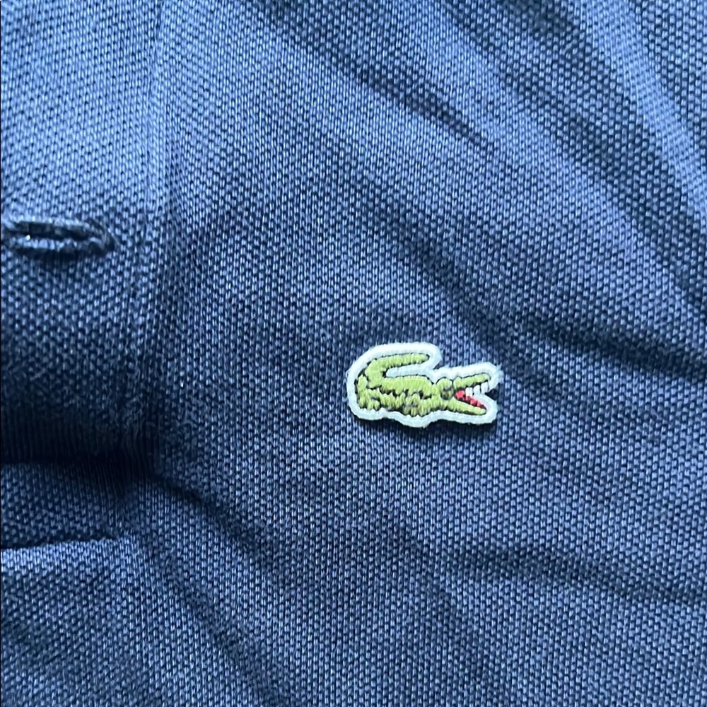 Lacoste Blue Polo Shirt Classic Design Short Sleeves - Picture 3 of 6